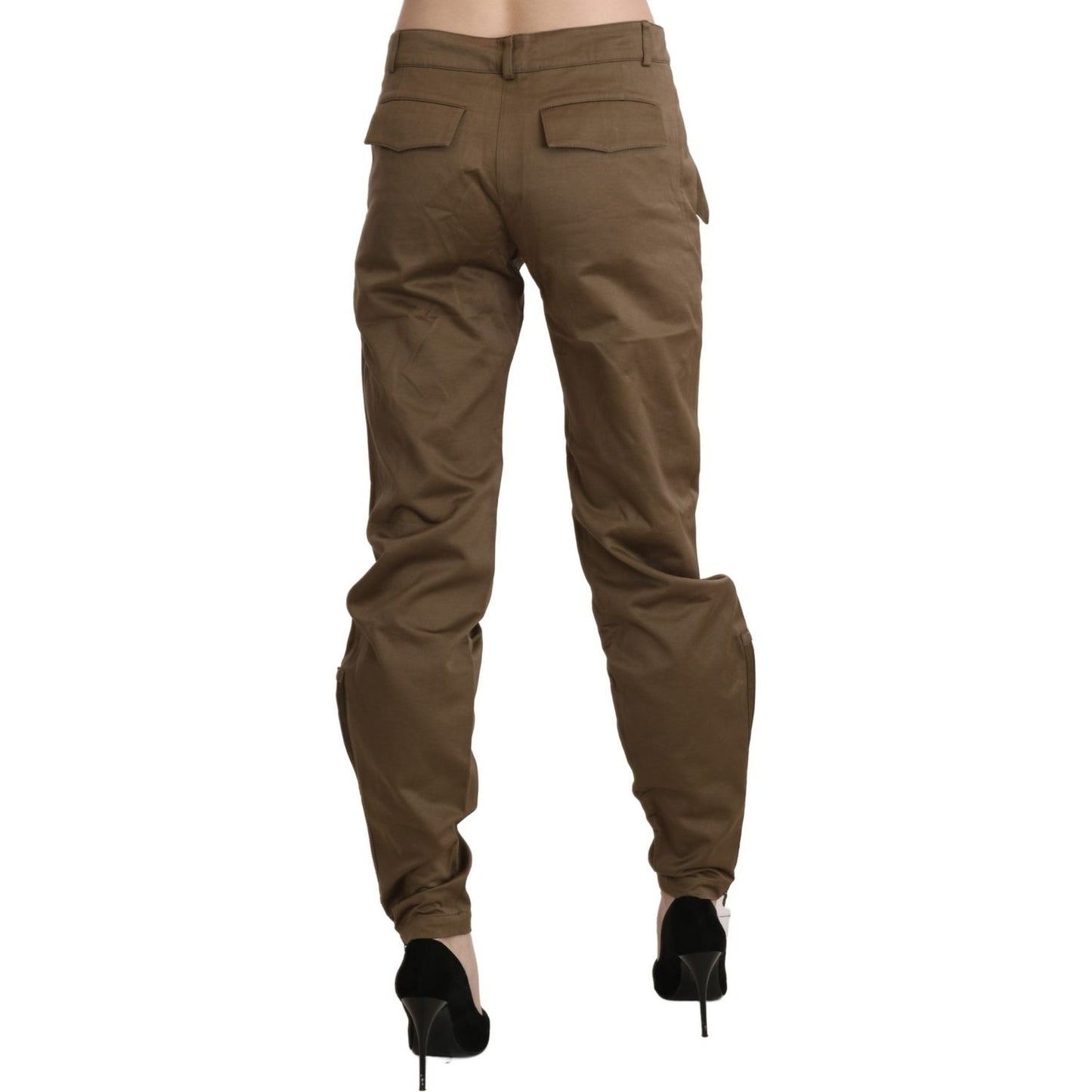 Ermanno Scervino Chic Brown Mid Waist Straight Trousers Ermanno Scervino