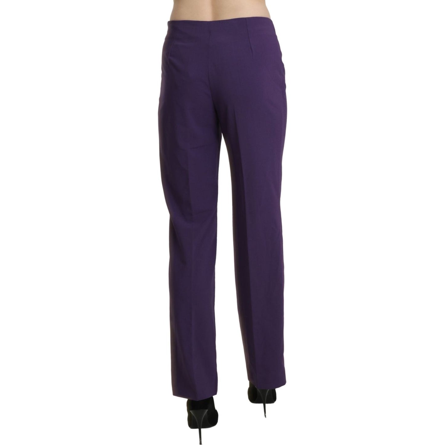 BENCIVENGA Purple High Waist Straight Dress Trouser Pants