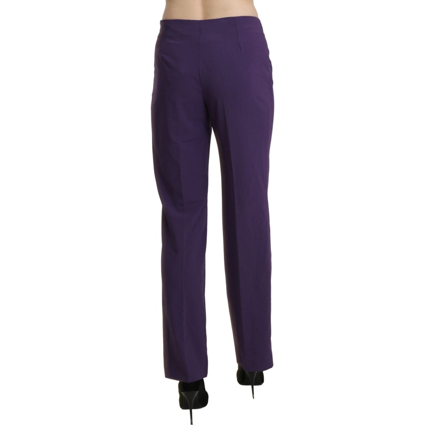 BENCIVENGA Elegant High Waist Violet Straight Pants BENCIVENGA