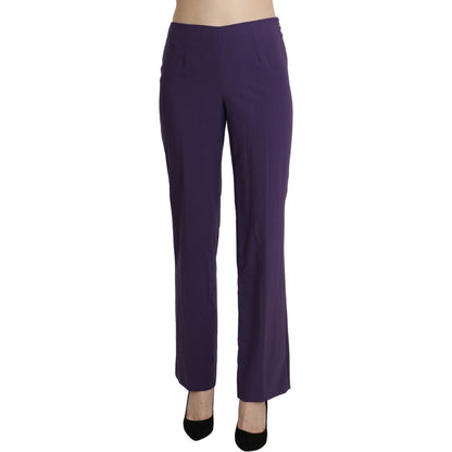 BENCIVENGA Purple High Waist Straight Dress Trouser Pants