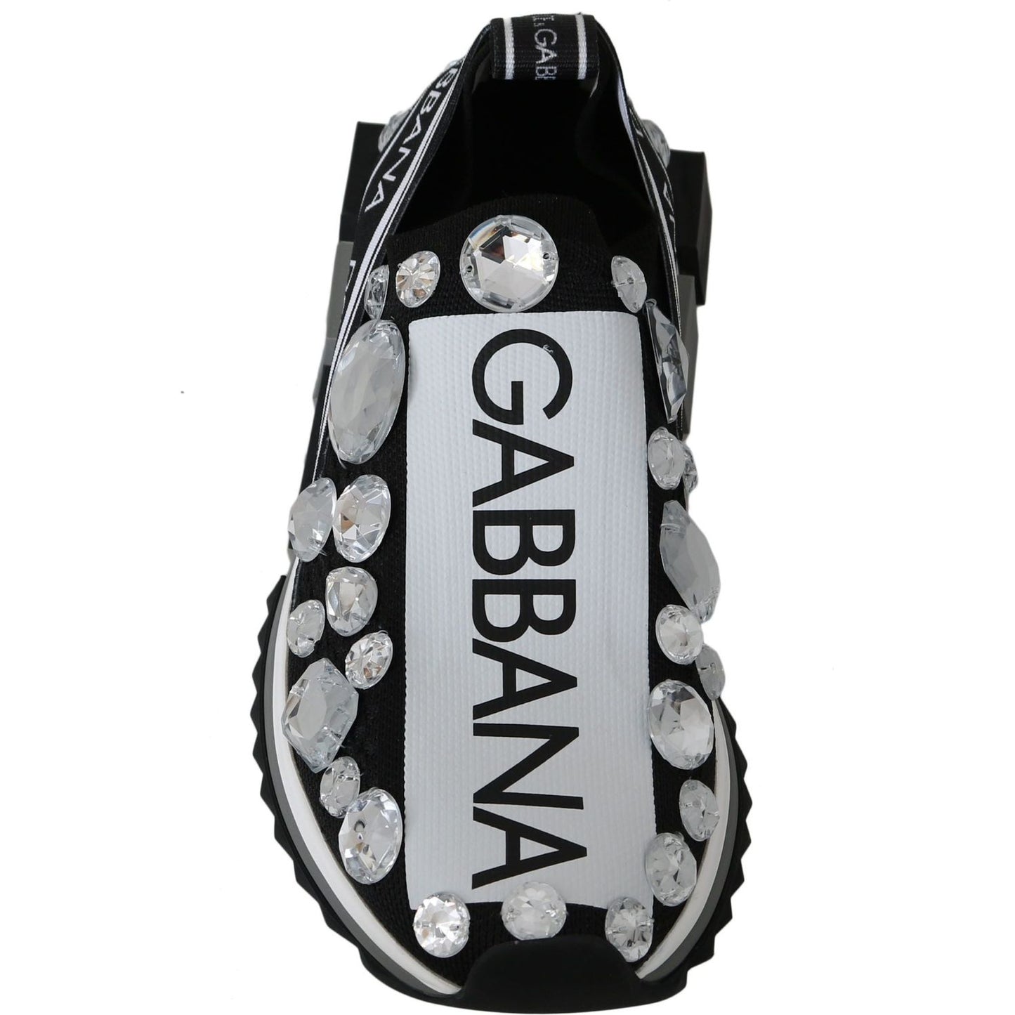 Dolce & Gabbana Chic Monochrome Crystal Studded Sneakers Dolce & Gabbana