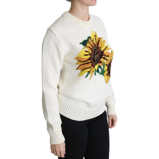 Dolce & Gabbana Elegant Knitted Sunflower Sweater Dolce & Gabbana