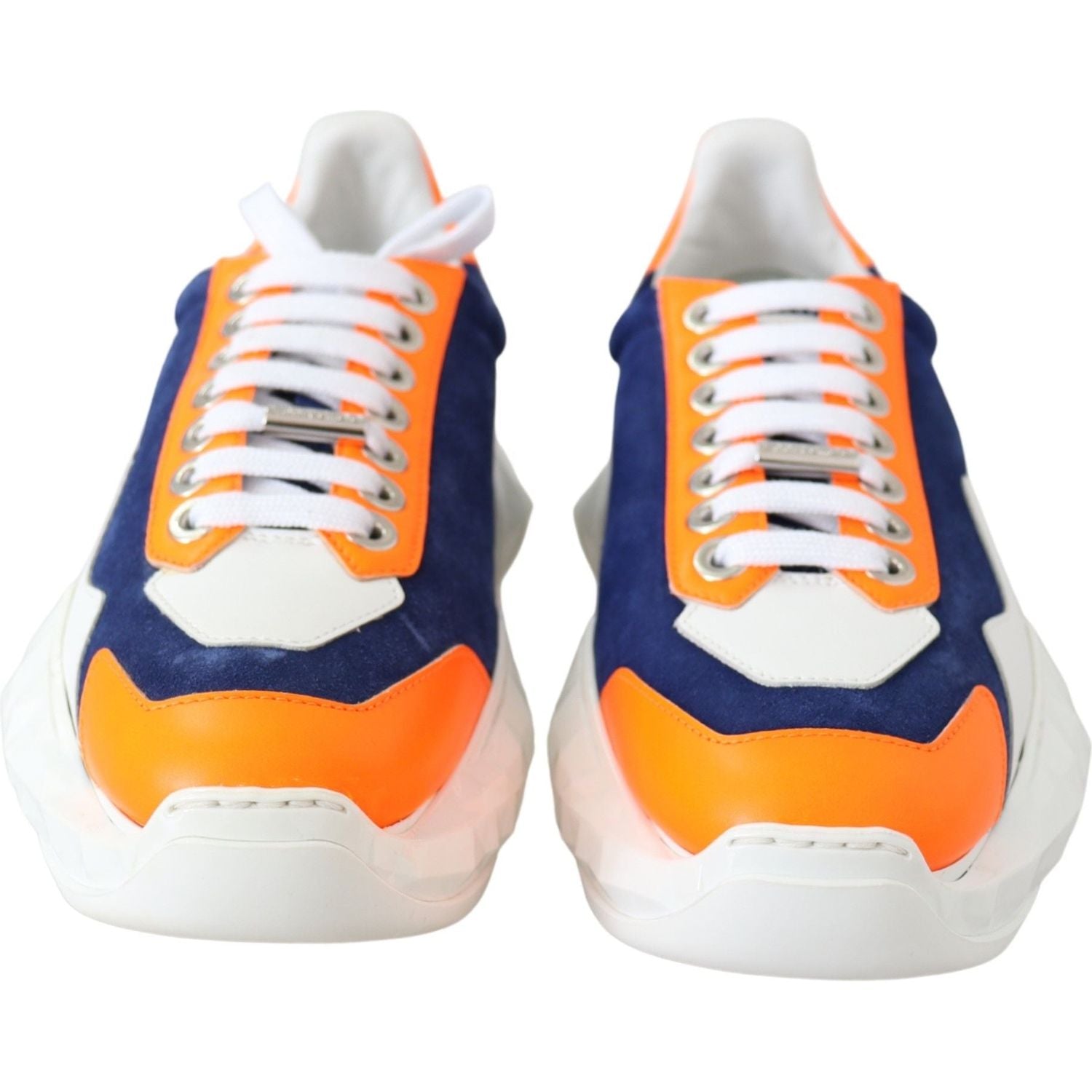 Jimmy Choo Diamond Blue Orange Leather Sneaker