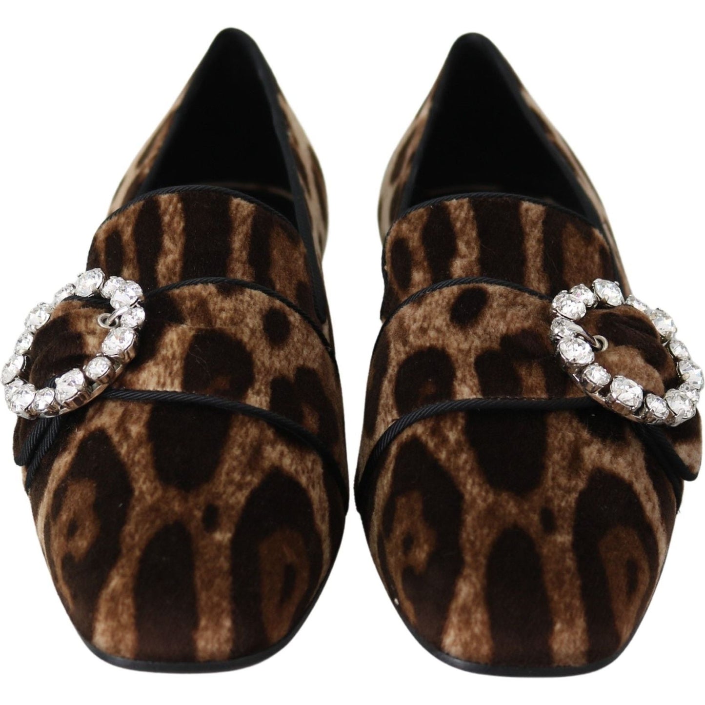 Dolce & Gabbana Leopard Print Crystal Embellished Loafers Dolce & Gabbana