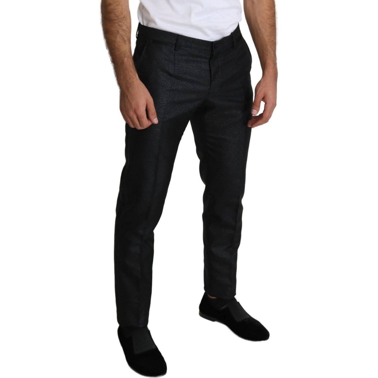 Dolce & Gabbana Black Metallic Skinny Trouser Dress