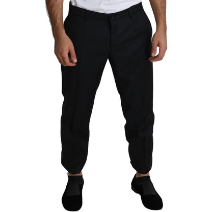 Dolce & Gabbana Black Wool Skinny Cropped Trouser Dress