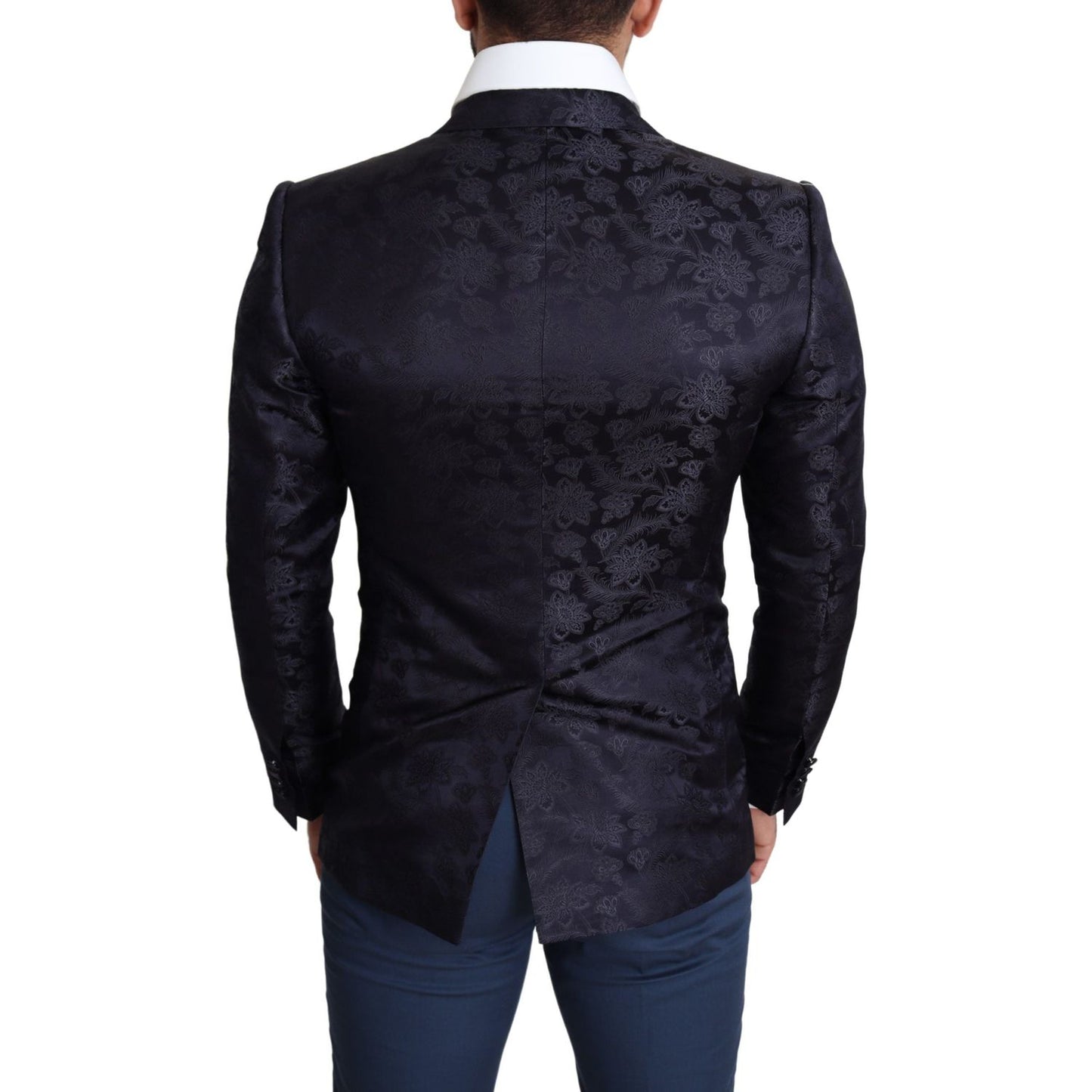 Dolce & Gabbana Elegant Silk Blend Martini Blazer in Blue Dolce & Gabbana