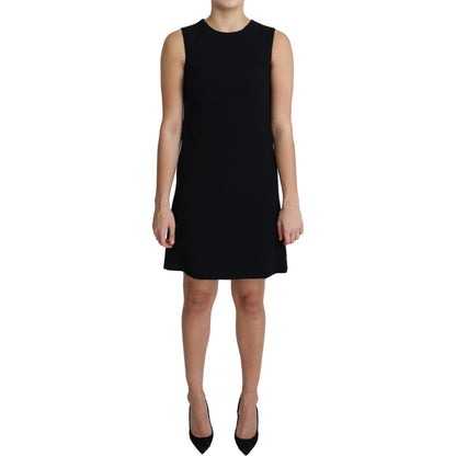 Dolce & Gabbana Black Viscose Stretch A-line Shift Mini Dress