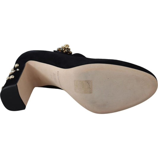 Dolce & Gabbana Elegant Black Suede Mary Janes Pumps Dolce & Gabbana