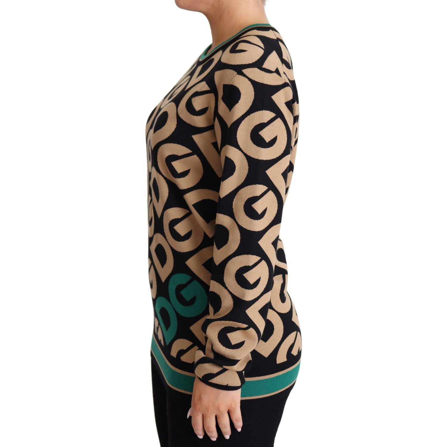 Dolce & Gabbana Multicolor DG Mania Wool Crewneck Pullover Sweater