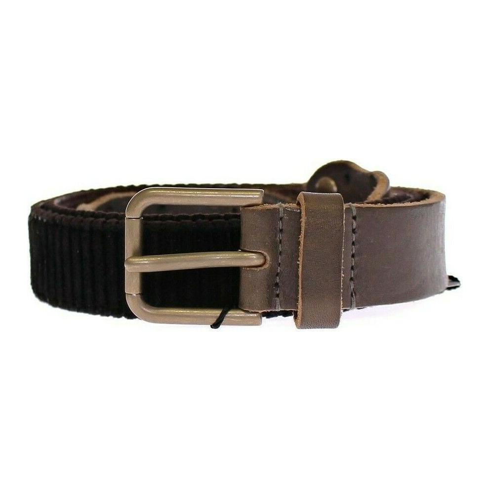 Dolce & Gabbana Brown Leather Logo Cintura Gürtel Belt
