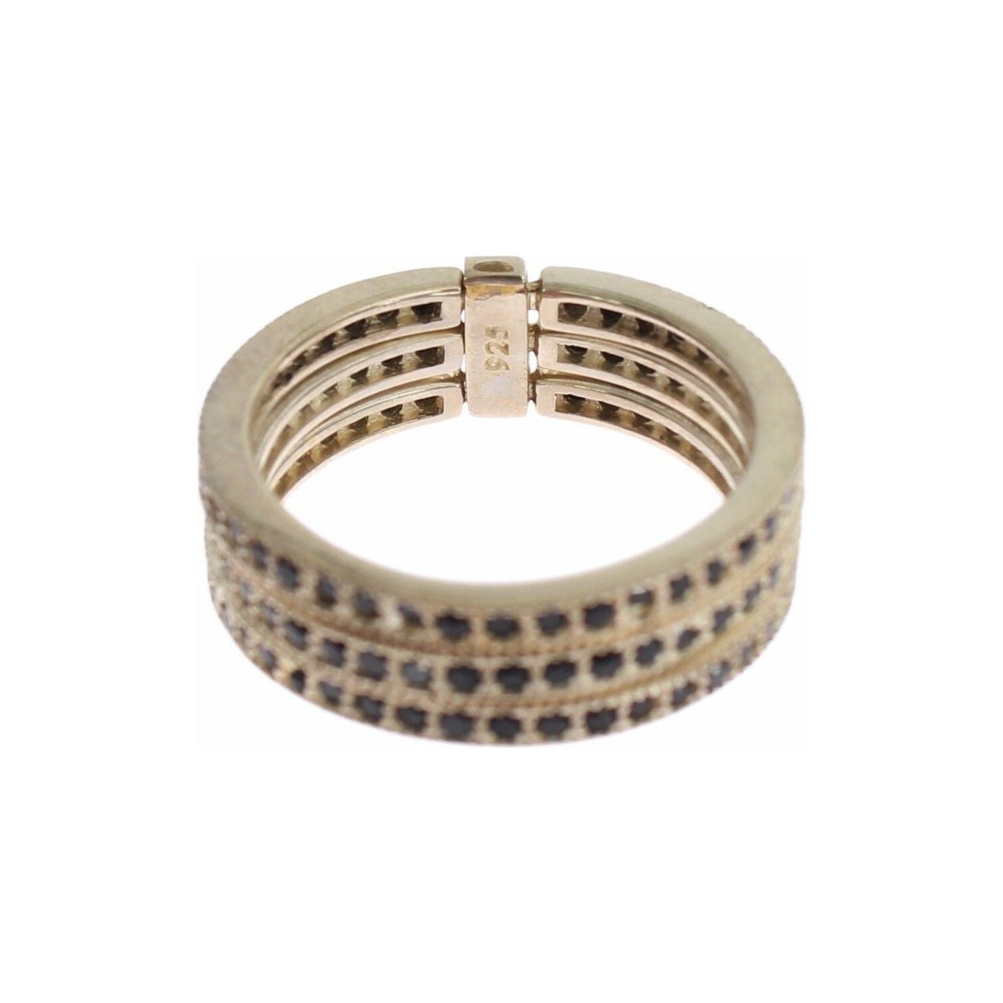 Nialaya Black CZ 925 Sterling Silver Womens Ring