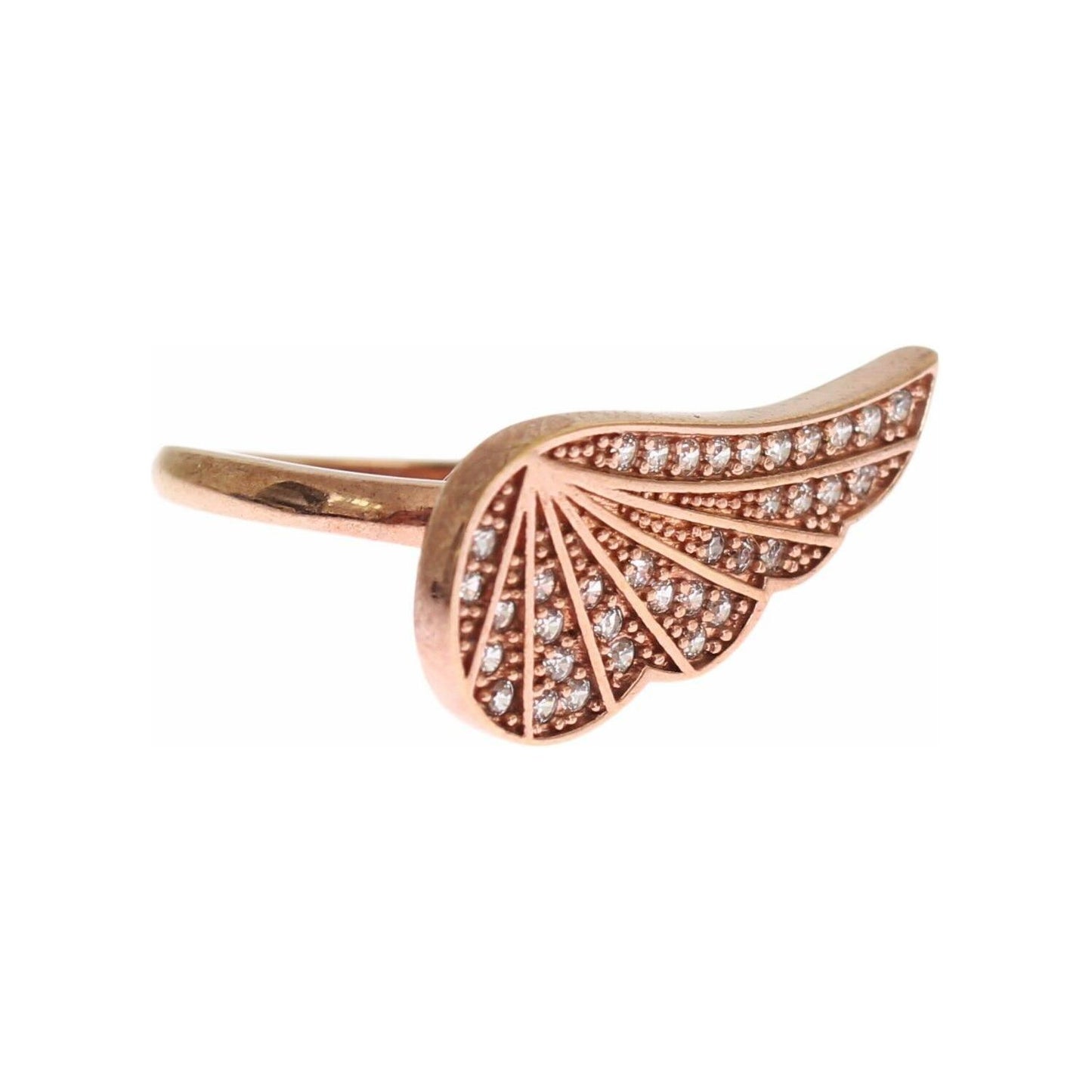 Nialaya Pink Gold 925 Silver Womens Clear CZ Ring