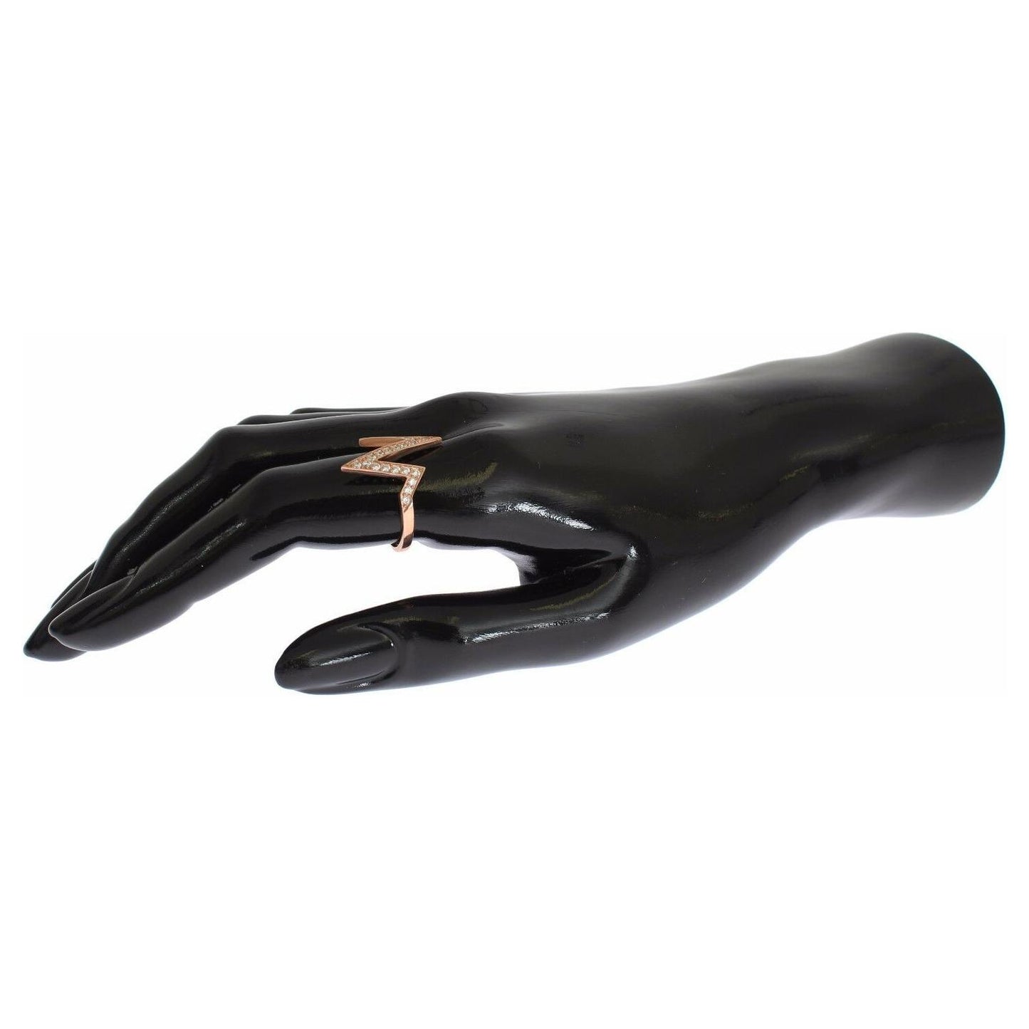 Nialaya Pink Gold 925 Silver Womens Clear Ring