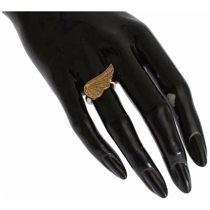 Nialaya Womens Clear CZ Gold 925 Silver Authentic Ring