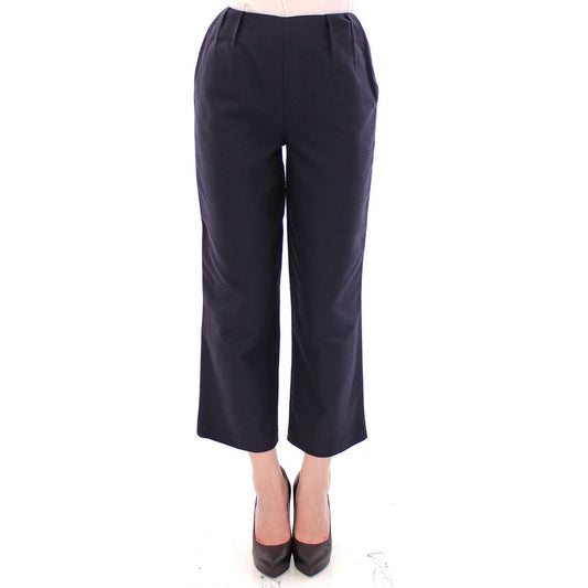 Andrea Incontri Chic Cropped Blue Pants - Exquisite Craftsmanship Andrea Incontri