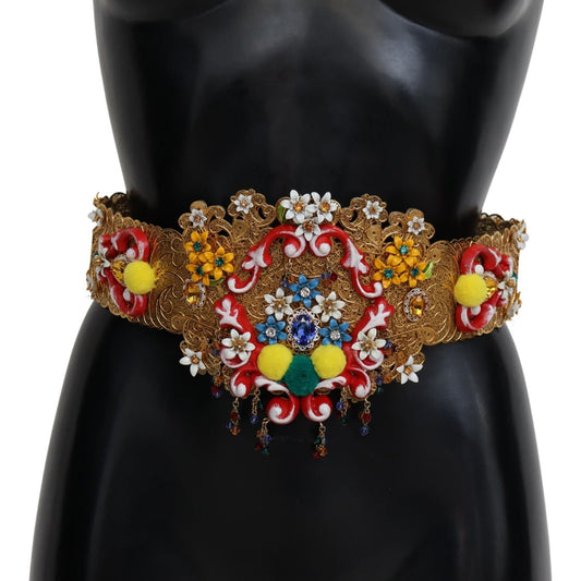 Dolce & Gabbana Gold-Tone Floral Crystal Waist Belt Dolce & Gabbana