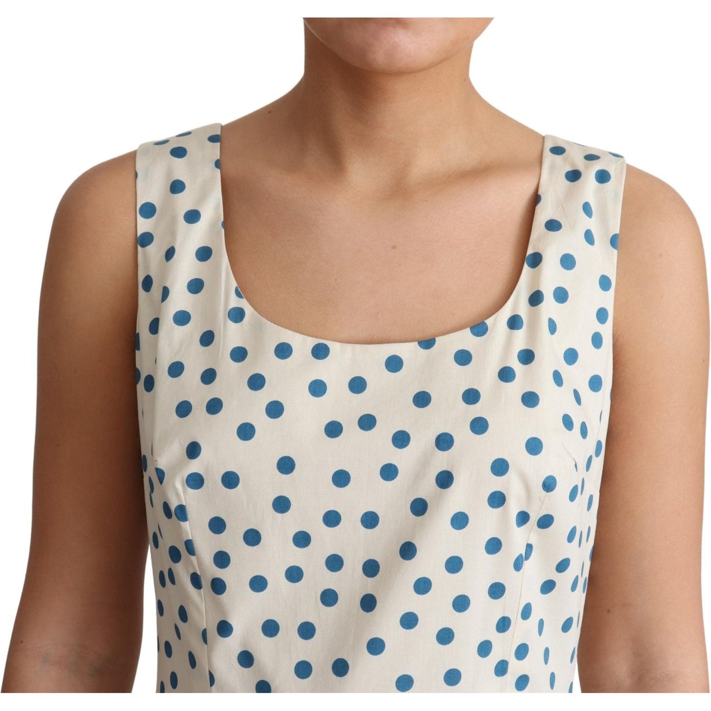 Dolce & Gabbana Beige Dotted Cotton A-Line Gown Dress