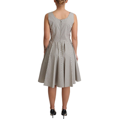 Dolce & Gabbana Beige Polka Dotted Cotton A-Line Dress