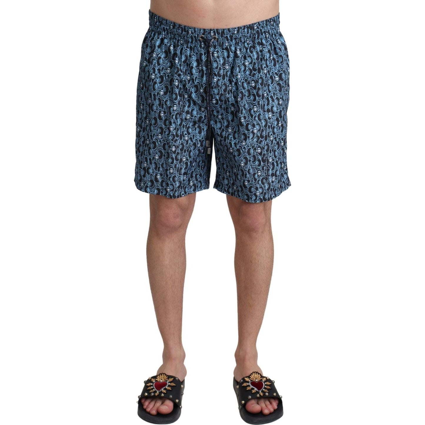 Dolce & Gabbana Chic Blue Drawstring Swim Trunks Dolce & Gabbana