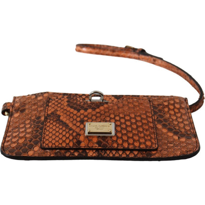 Dolce & Gabbana Brown Leather Coin Purse Wristlet Mirror AGNESE Wallet