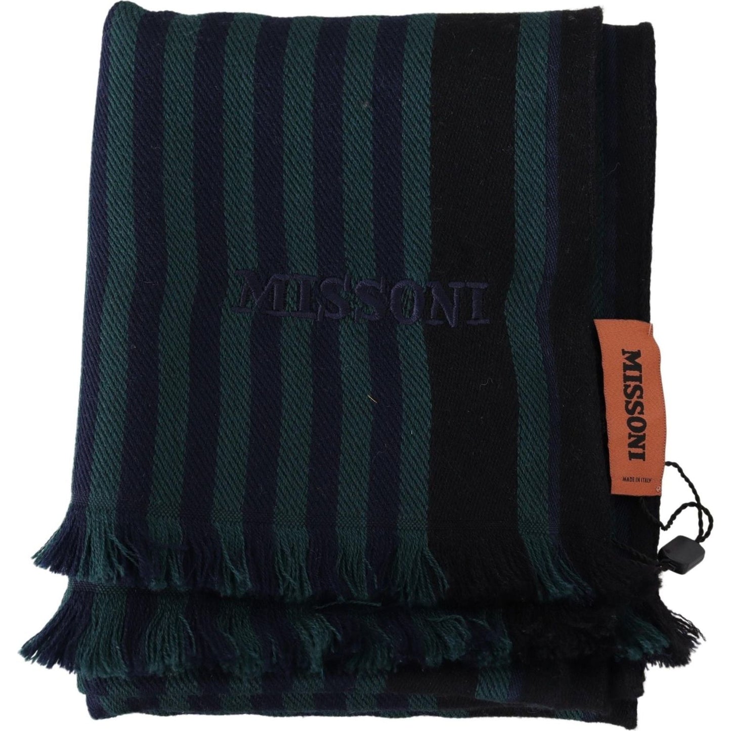 Missoni Elegant Multicolor Wool Scarf with Fringes Missoni