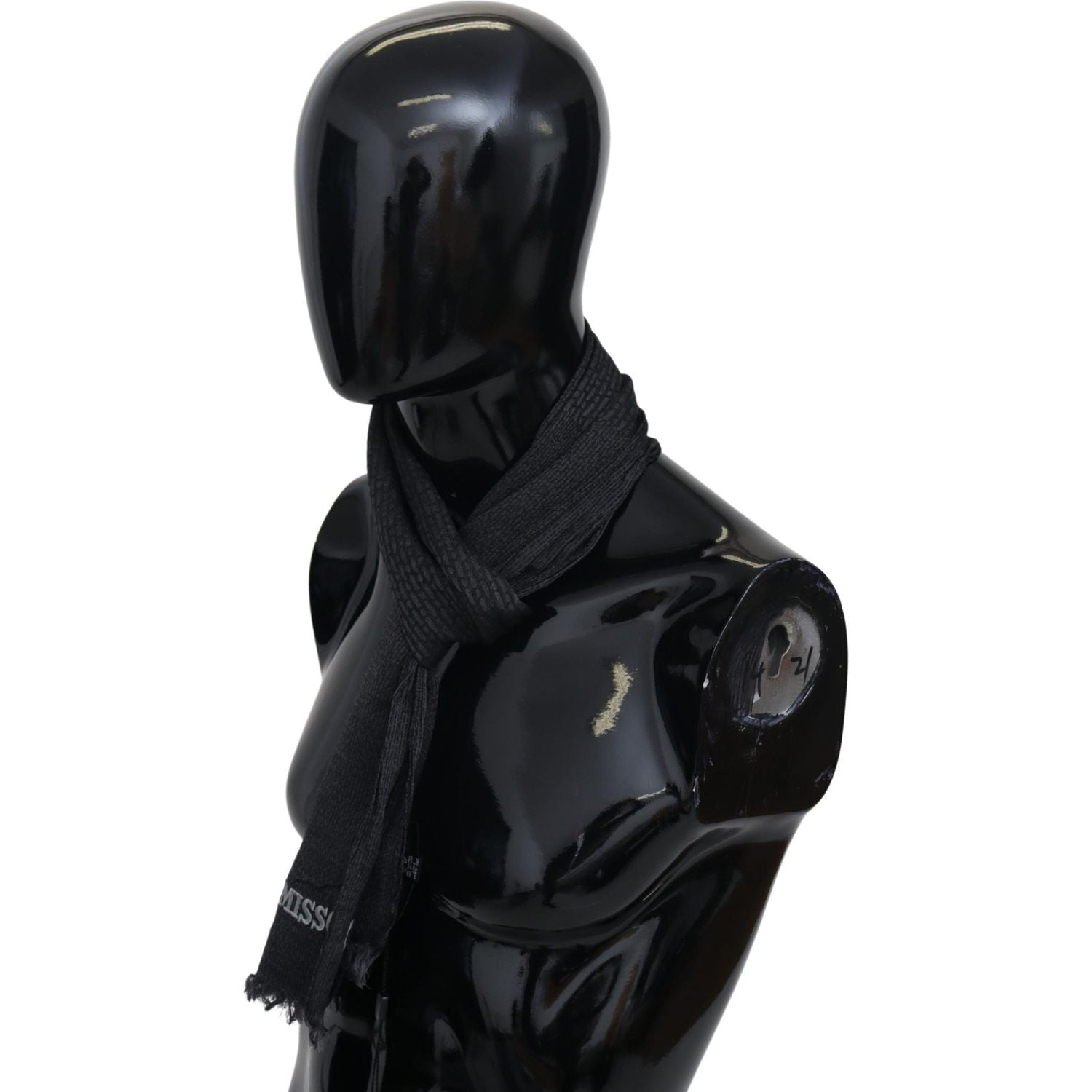 Missoni Black Wool Knit Unisex Neck Wrap Scarf