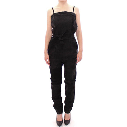 La Maison du Couturier Black Leather Jumpsuit