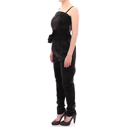 La Maison du Couturier Black Leather Jumpsuit