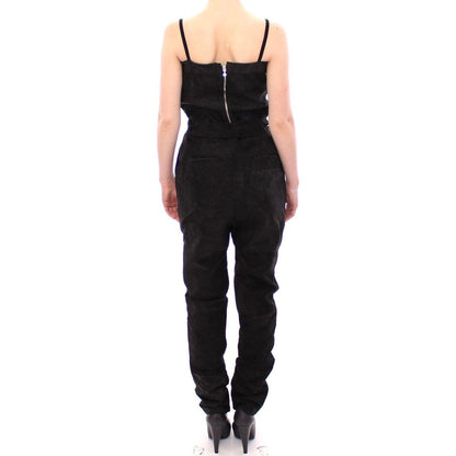La Maison du Couturier Black Leather Jumpsuit