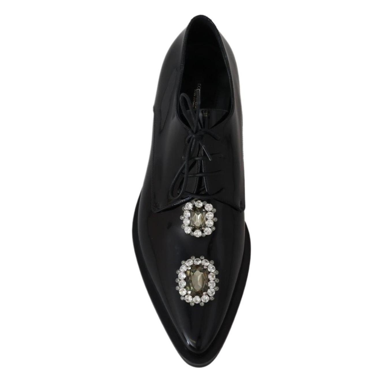 Dolce & Gabbana Crystal Embellished Derby Dress Shoes Dolce & Gabbana