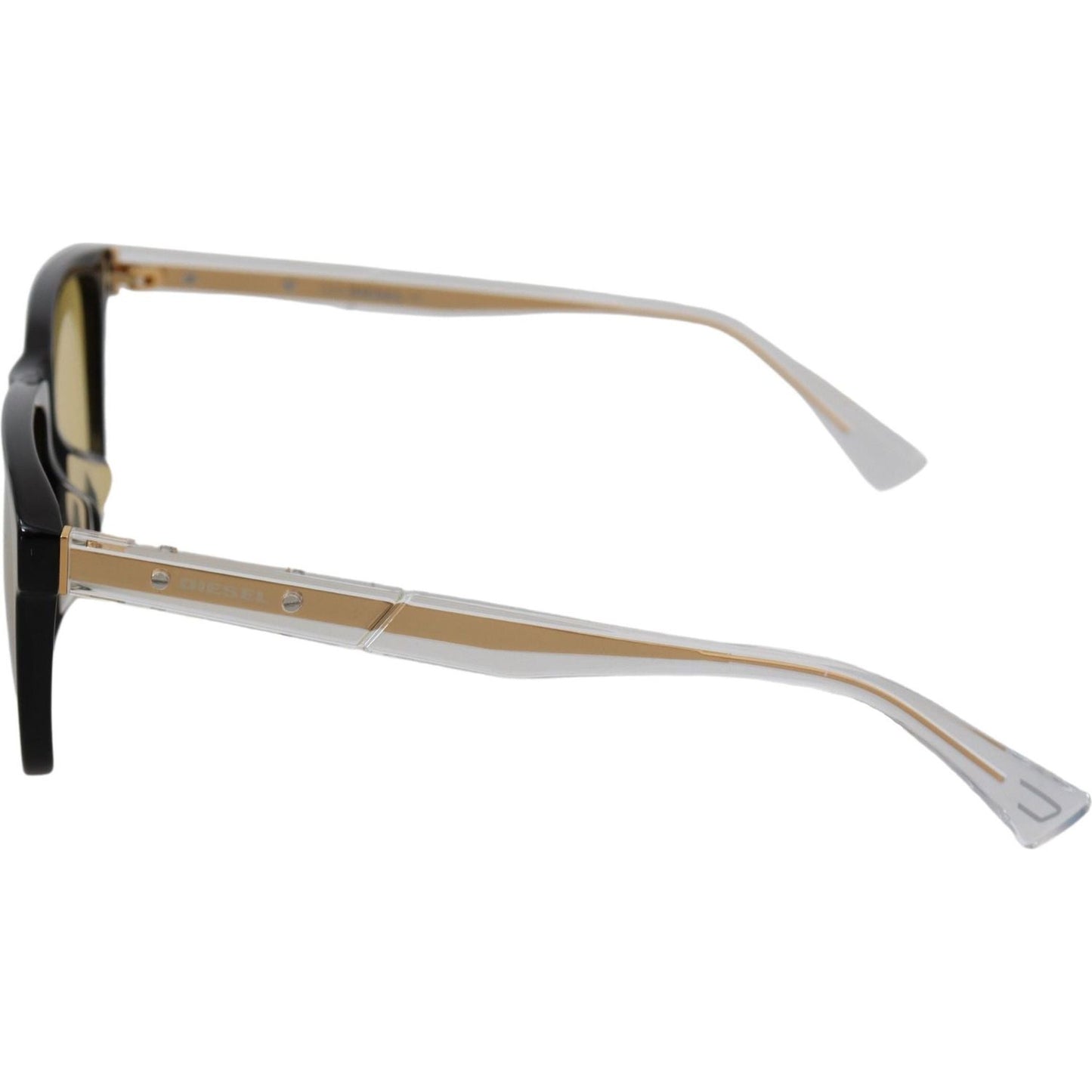 Diesel Black Frame DL0330-D 01E 57 Yellow Transparent Lenses Sunglasses