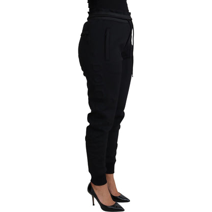 Dolce & Gabbana Black Polyester Neoprene Jogger Trouser Pants