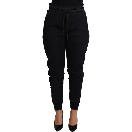 Dolce & Gabbana Black Polyester Neoprene Jogger Trouser Pants