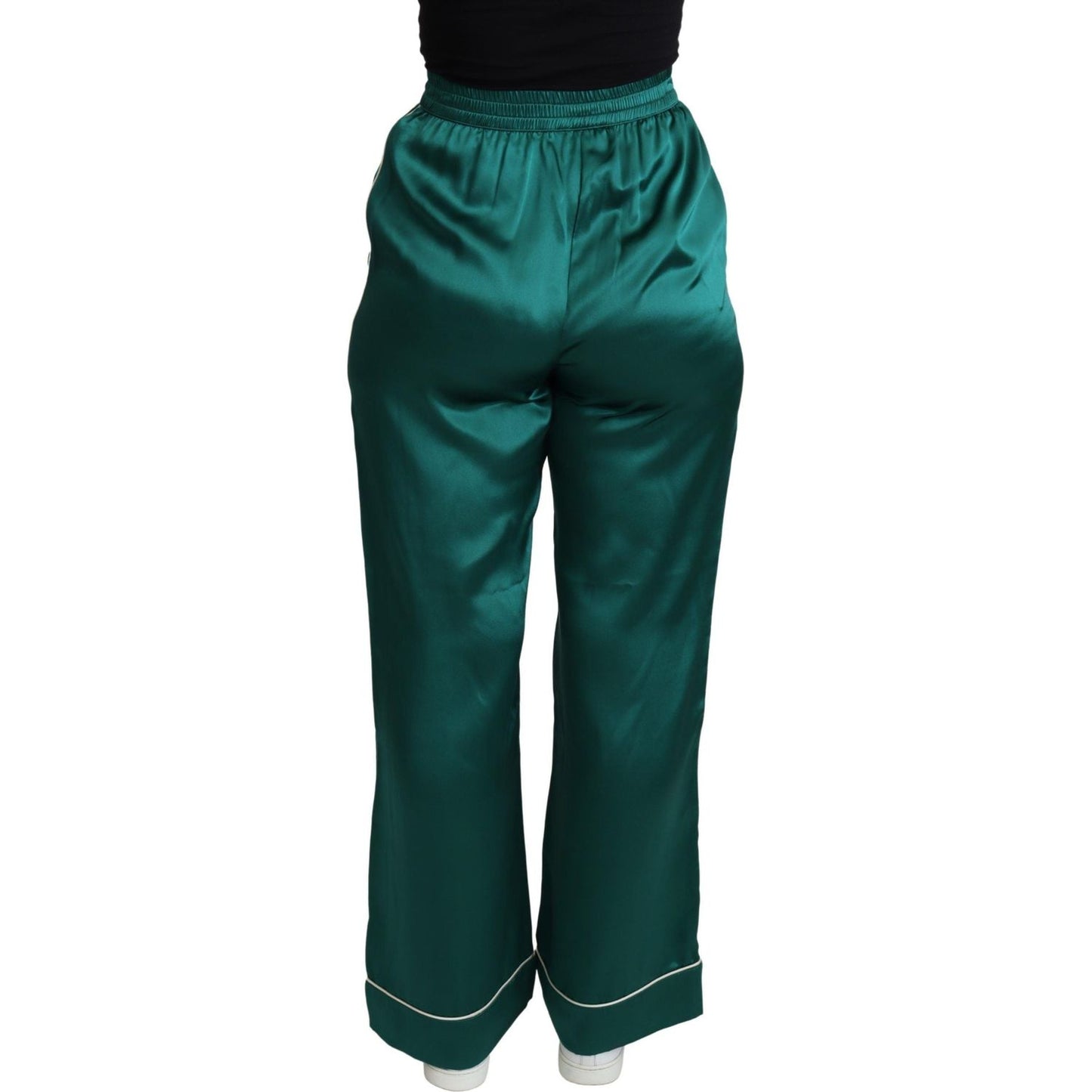 Dolce & Gabbana Exquisite Silk Pajama Trousers in Lush Green Dolce & Gabbana