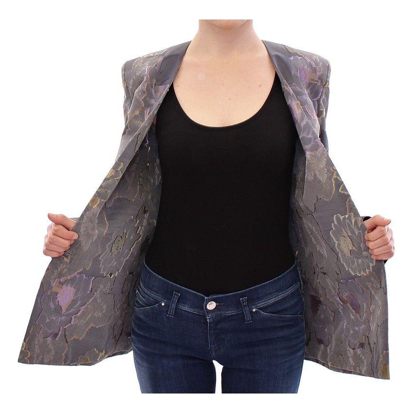 Roberto Fragata Multicolor Silk Floral Cotton Blazer