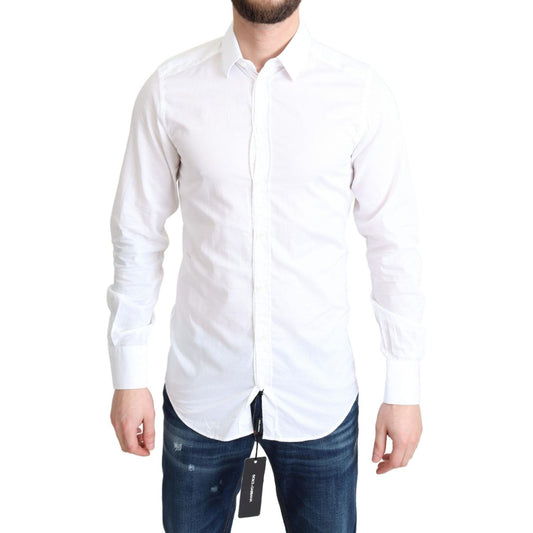 Dolce & Gabbana Elegant White Cotton Dress Shirt Slim Fit Dolce & Gabbana