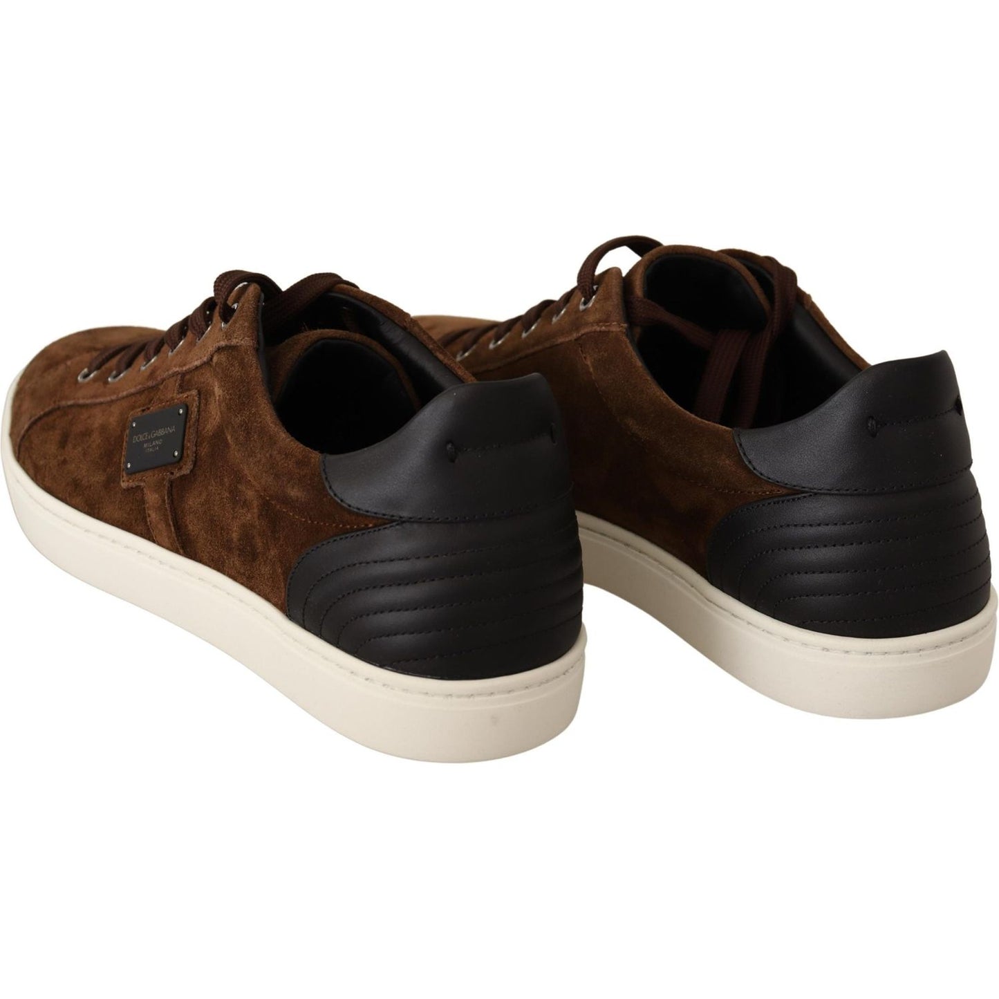 Dolce & Gabbana Elegant Leather Casual Sneakers in Brown Dolce & Gabbana