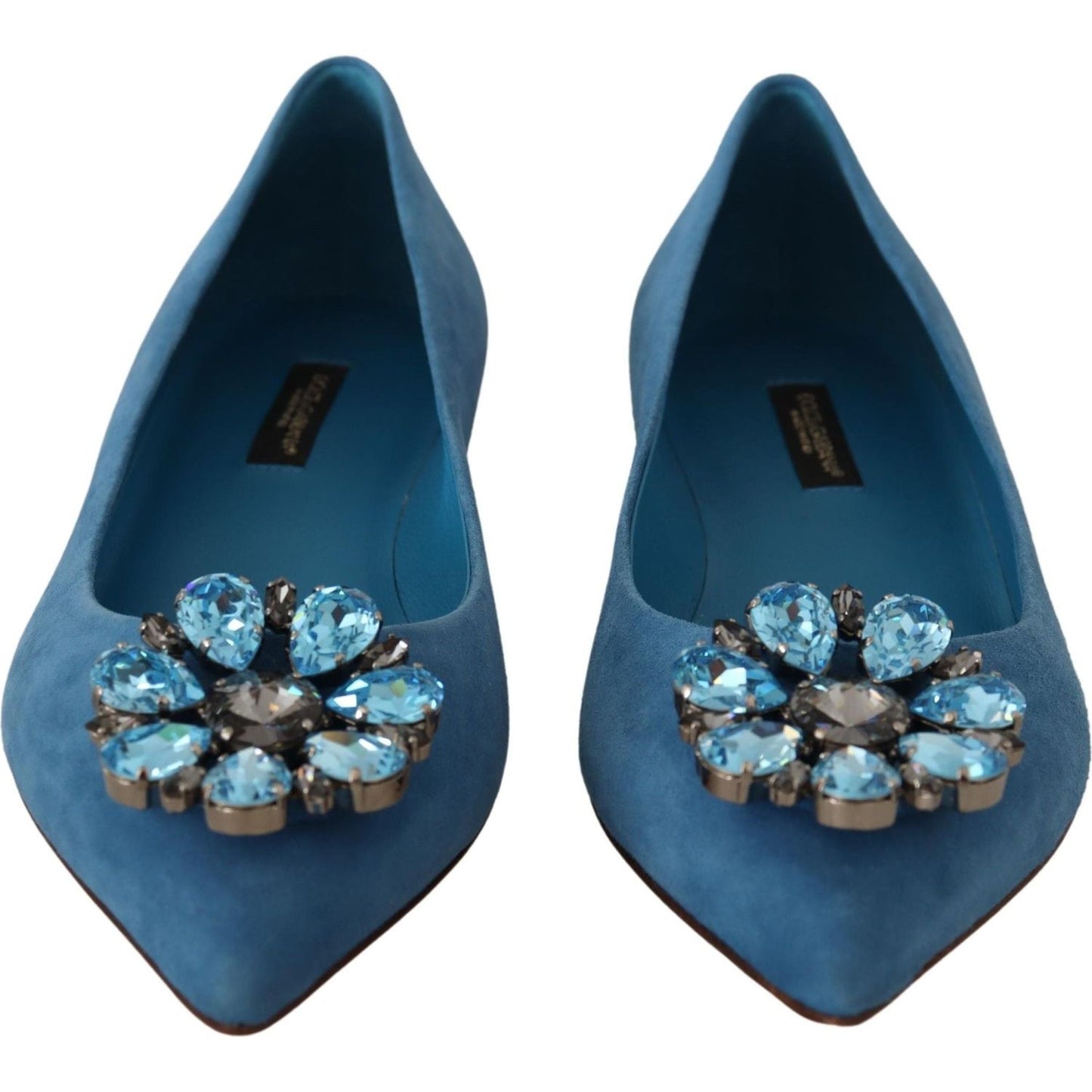 Dolce & Gabbana Elegant Crystal-Embellished Suede Flats Dolce & Gabbana