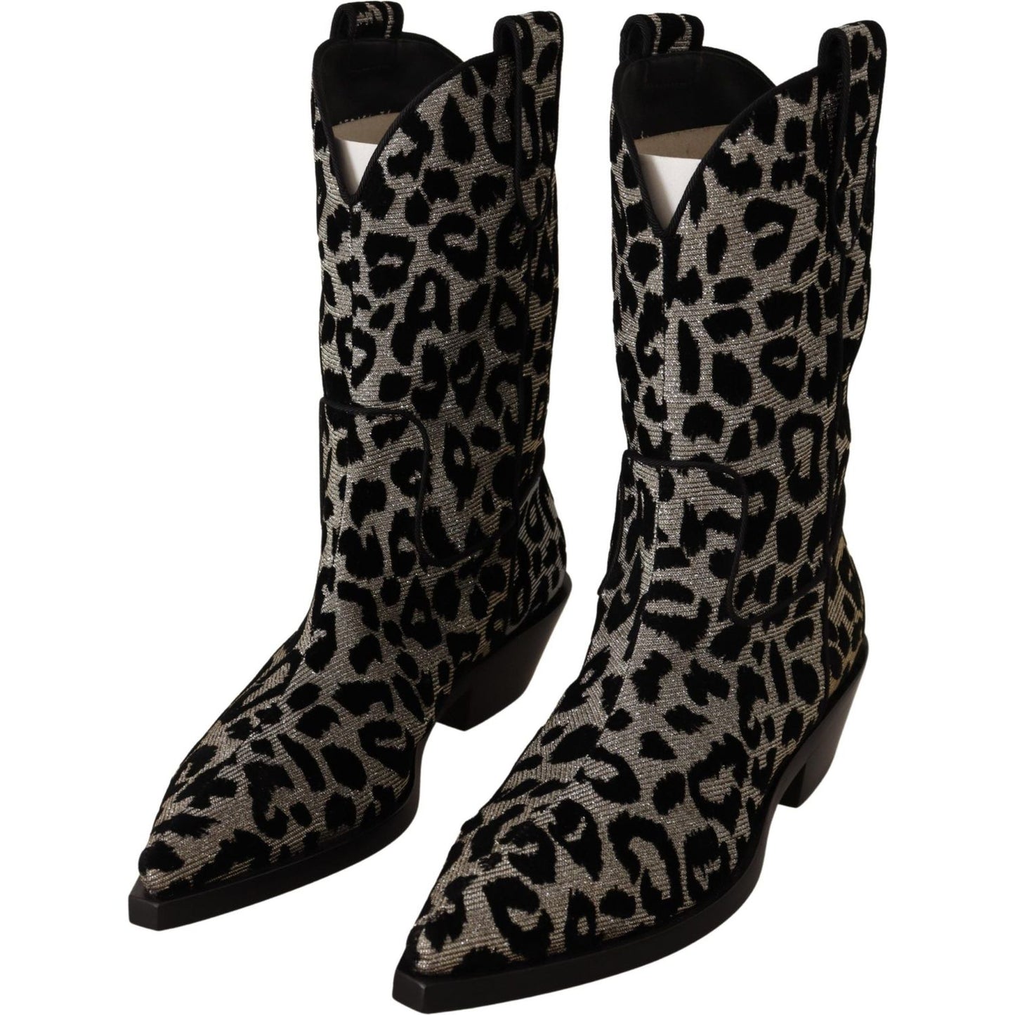 Dolce & Gabbana Elegant Leopard Print Mid Calf Boots Dolce & Gabbana