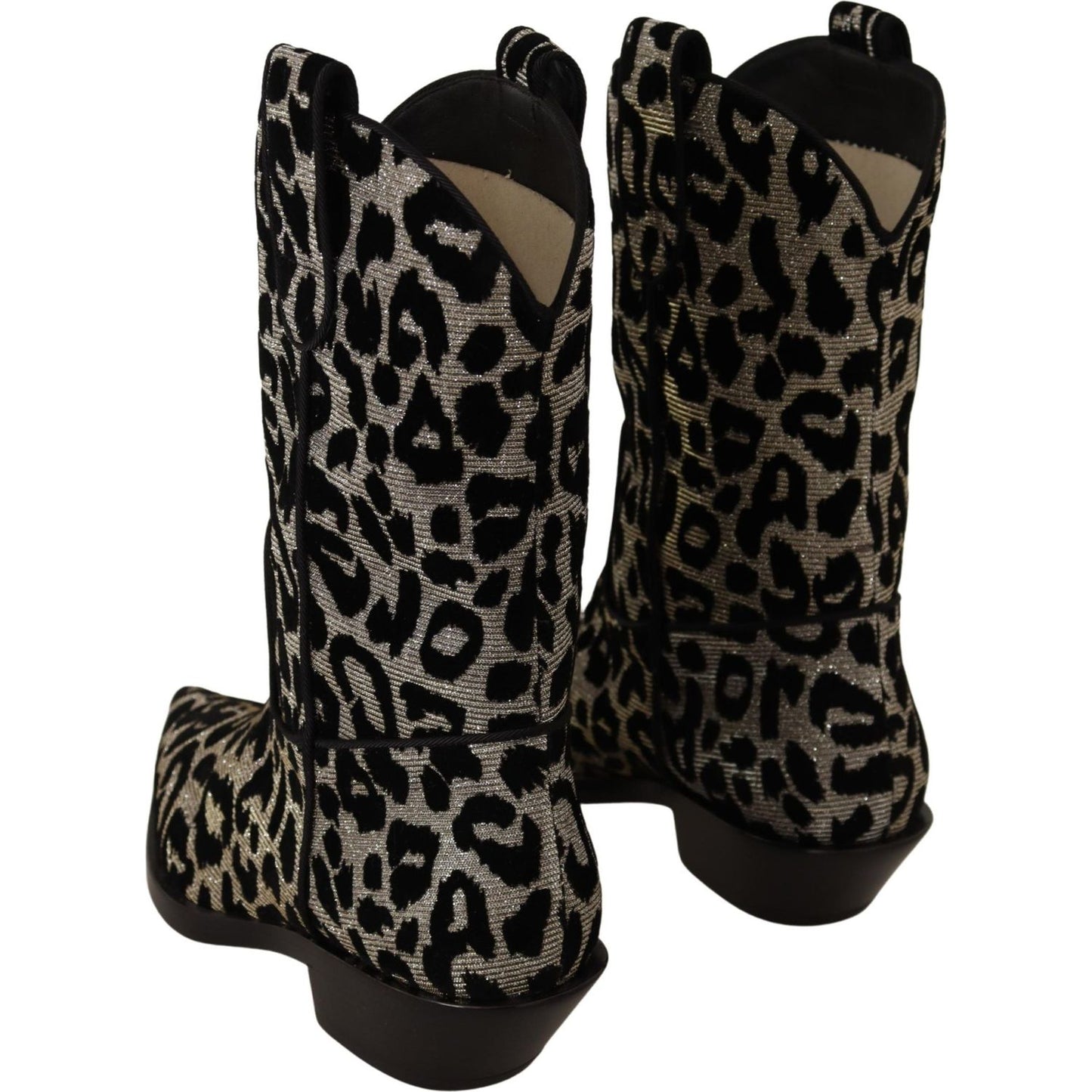 Dolce & Gabbana Elegant Leopard Print Mid Calf Boots Dolce & Gabbana