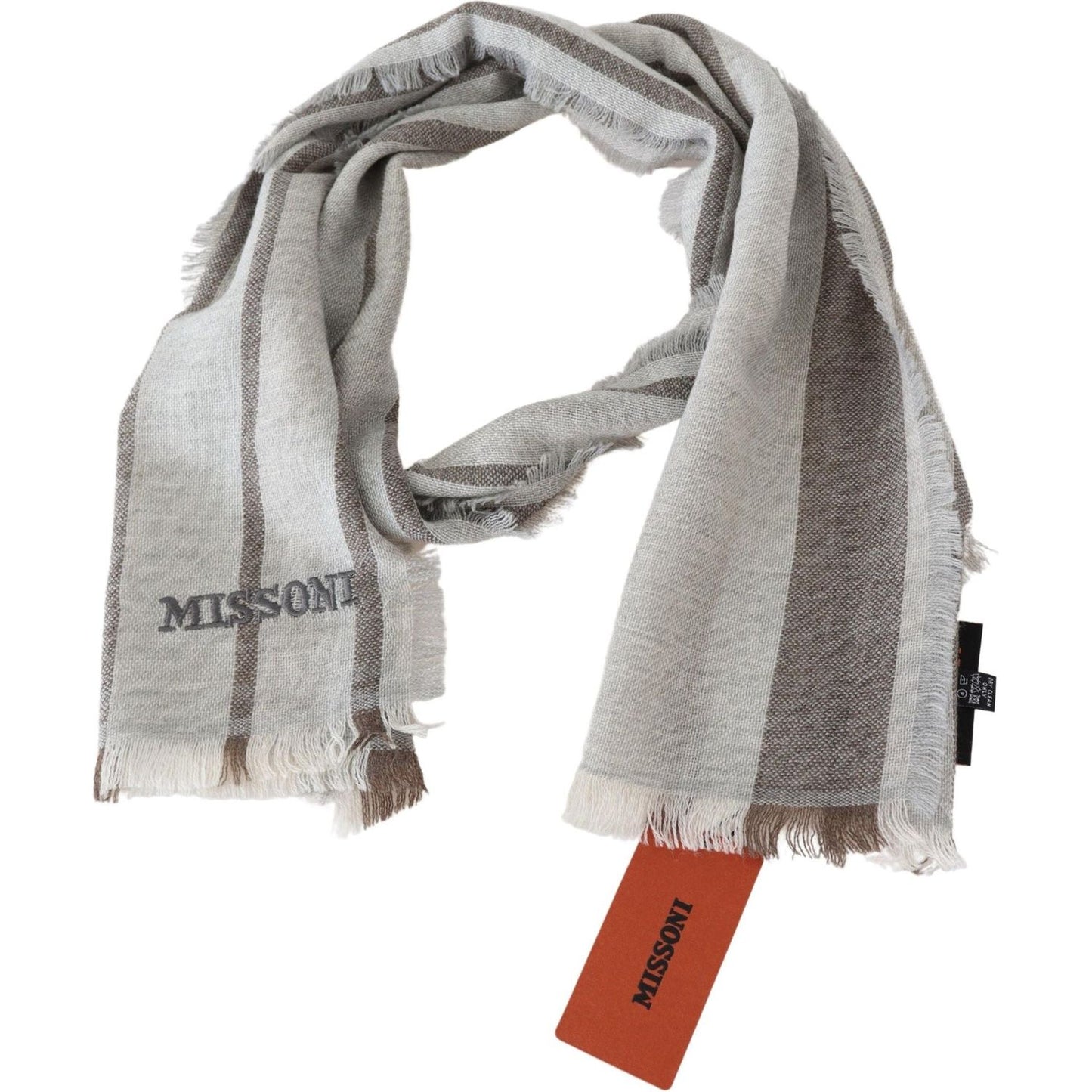 Missoni Multicolor Striped Wool Unisex Neck Wrap Scarf