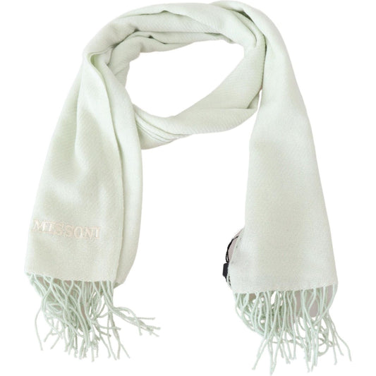 Missoni Elegant White Cashmere Scarf Missoni