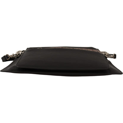 Dolce & Gabbana Black Exotic Leather Shoulder Sling Alta Sartoria Bag