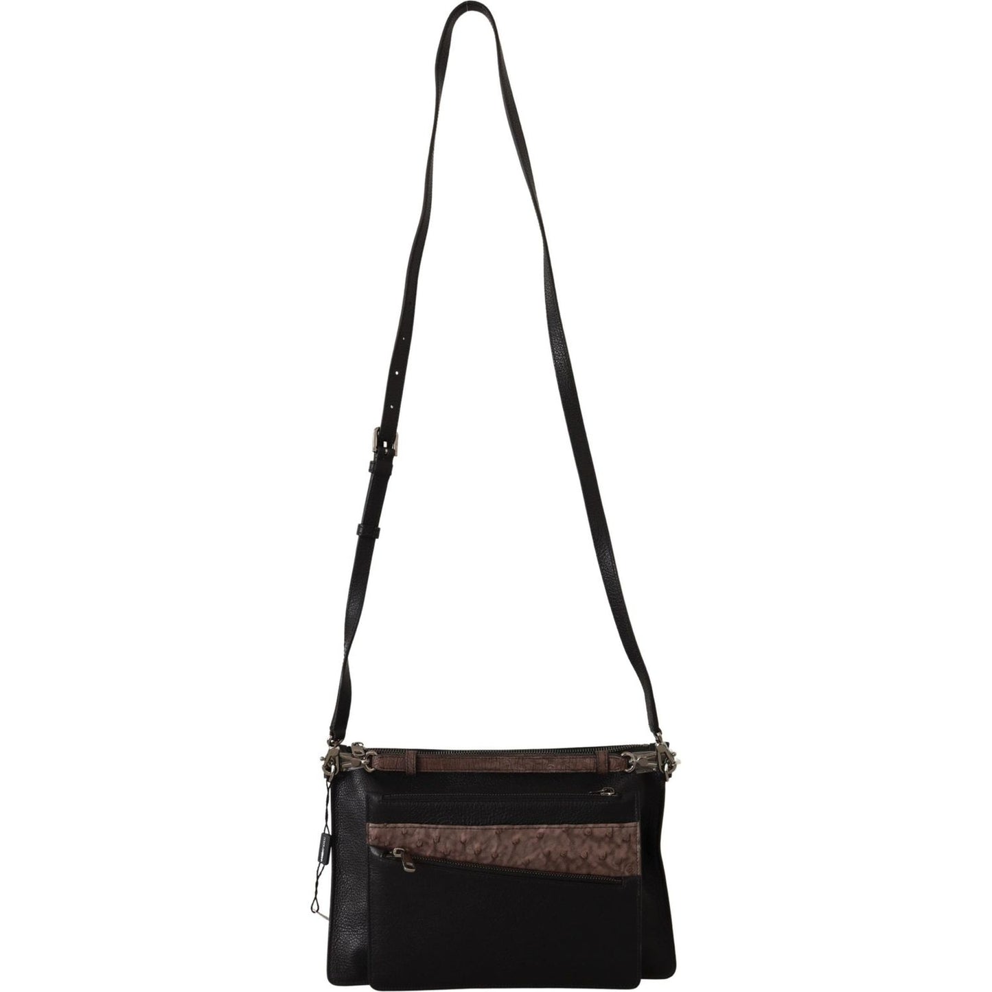 Dolce & Gabbana Elegant Black Leather Sling Shoulder Bag Dolce & Gabbana