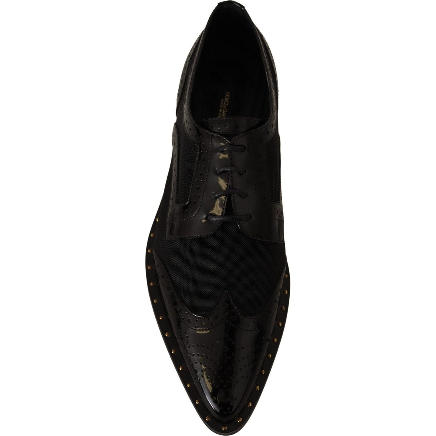 Dolce & Gabbana Elegant Gold-Trimmed Black Oxford Lace-Ups Dolce & Gabbana