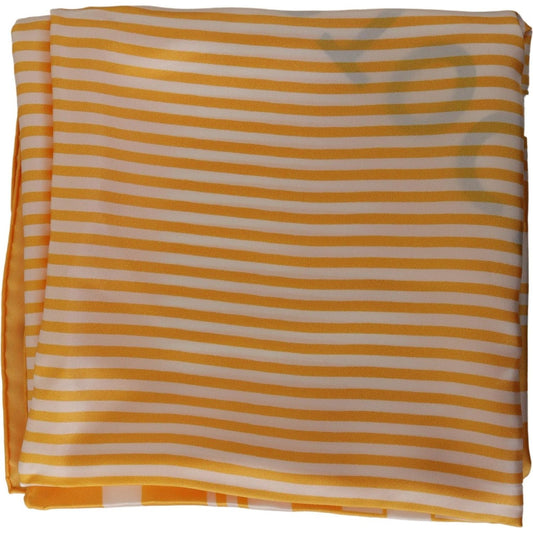 Elegant Striped Silk Square Scarf