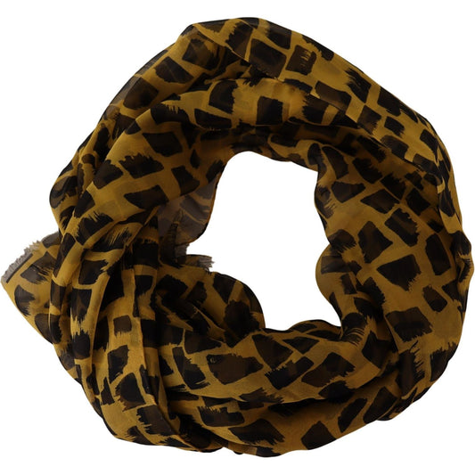 Dolce & Gabbana Elegant Silk Scarf in Yellow & Black Dolce & Gabbana