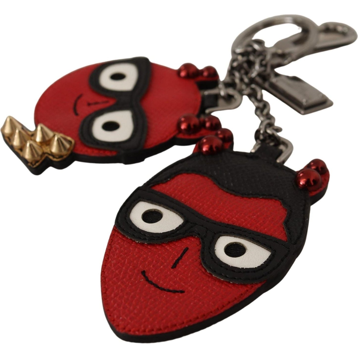 Dolce & Gabbana Elegant Red Leather & Brass Designer Keyring Dolce & Gabbana