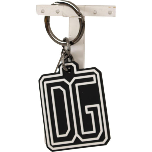 Dolce & Gabbana Elegant Silver & Rubber Designer Keyring Dolce & Gabbana